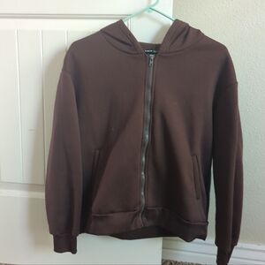 Shein Brown Zip-up Jacket